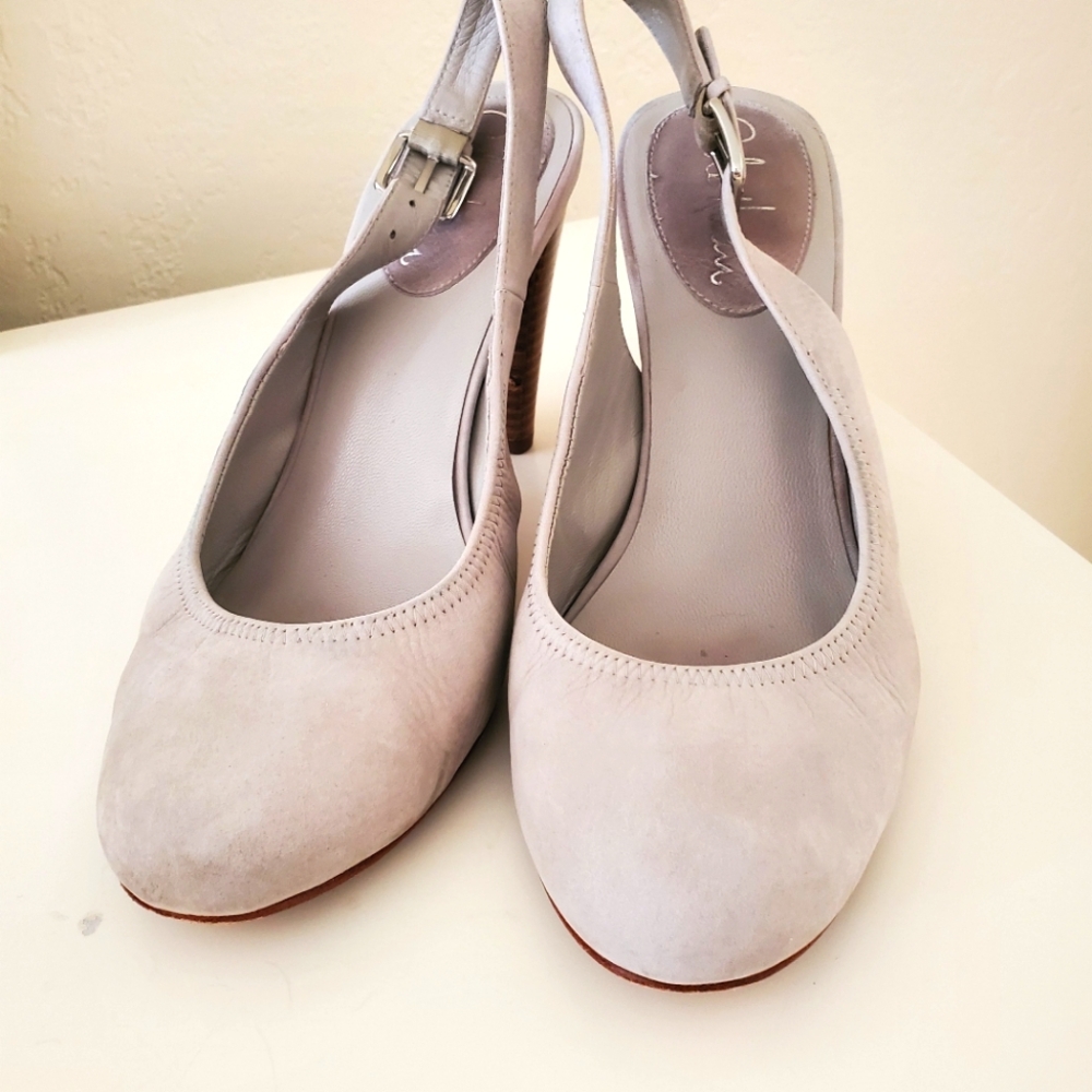 Elegant pale grey Slingback Heels